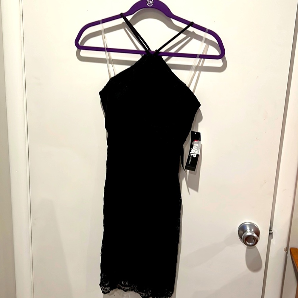Jump Appearal Black Lace Halter Dress size 1/2. NWT